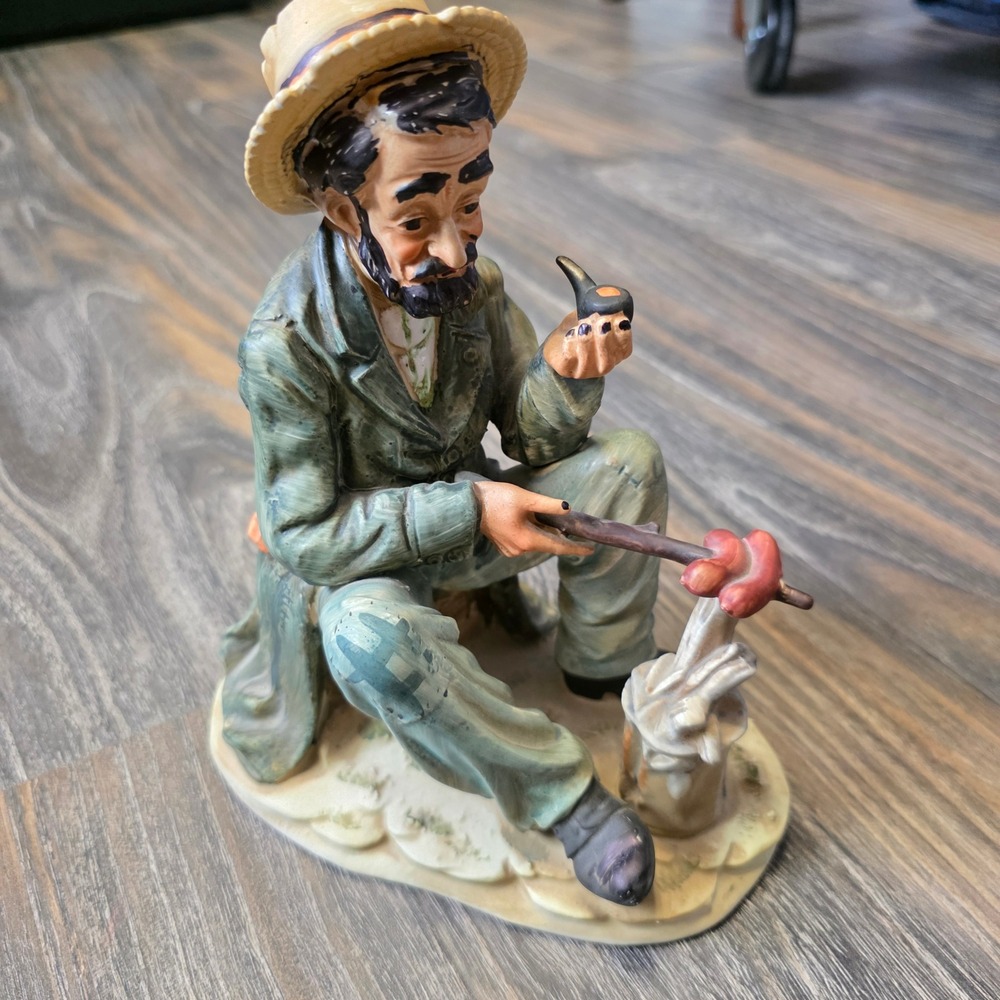 Vintage Norleans Elderly Man with Pipe Campfire Ceramic Figurine (Japan)